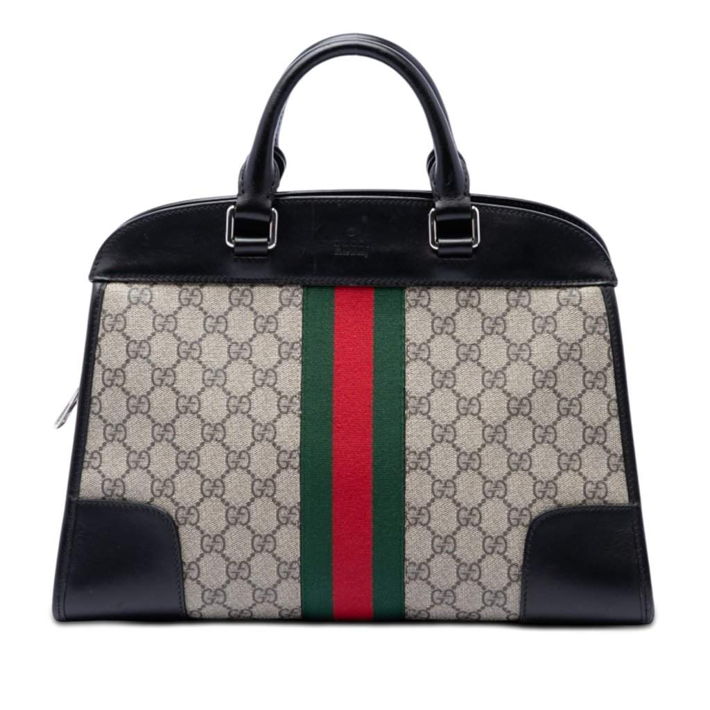 Gucci GG Supreme Web Dome Top Handle Bag Beige Very good - Front View