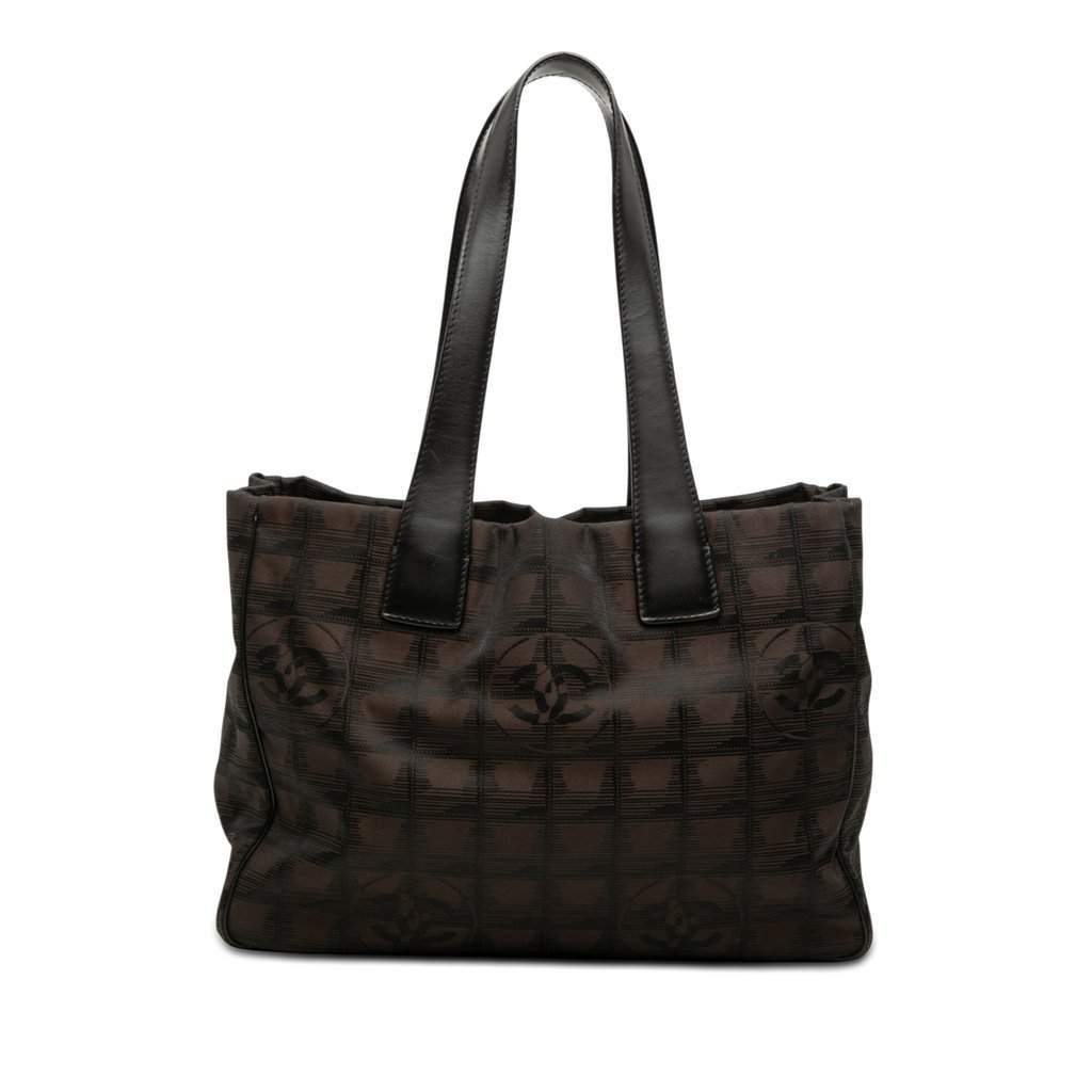 Chanel New Travel Line Nylon Tote Brown Very good condition - Front View