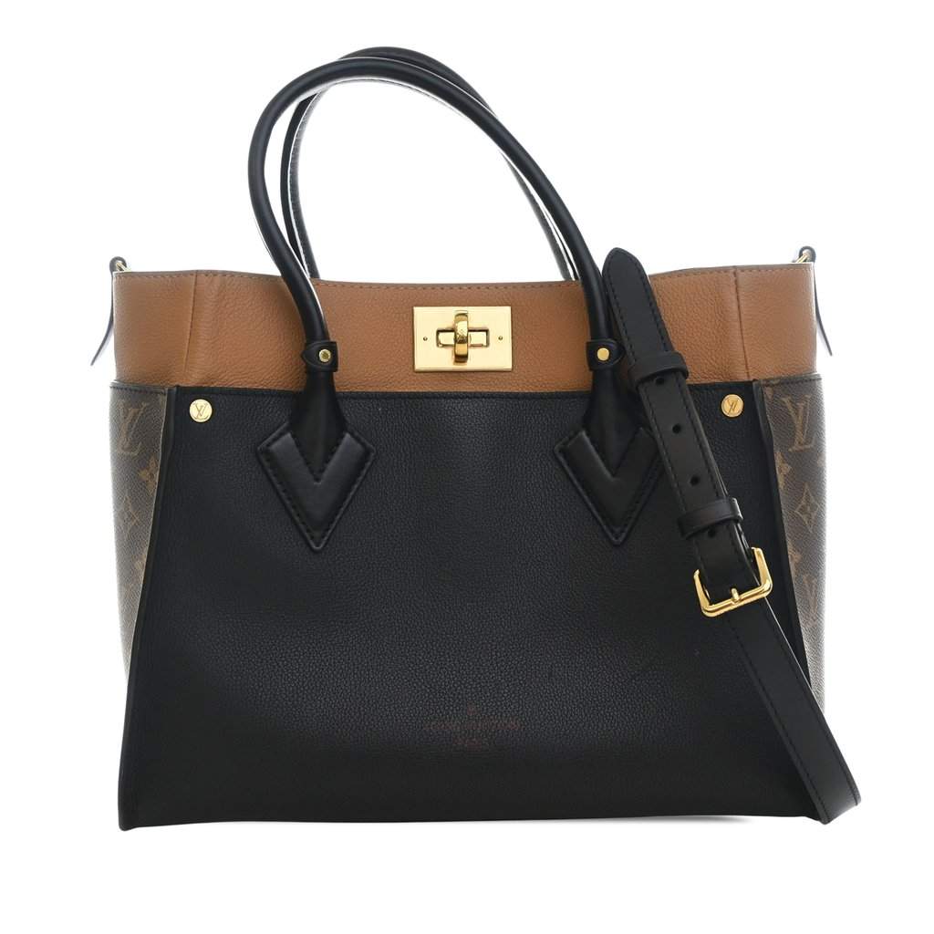 Louis Vuitton Monogram On My Side MM Black Leather Very good - Front View