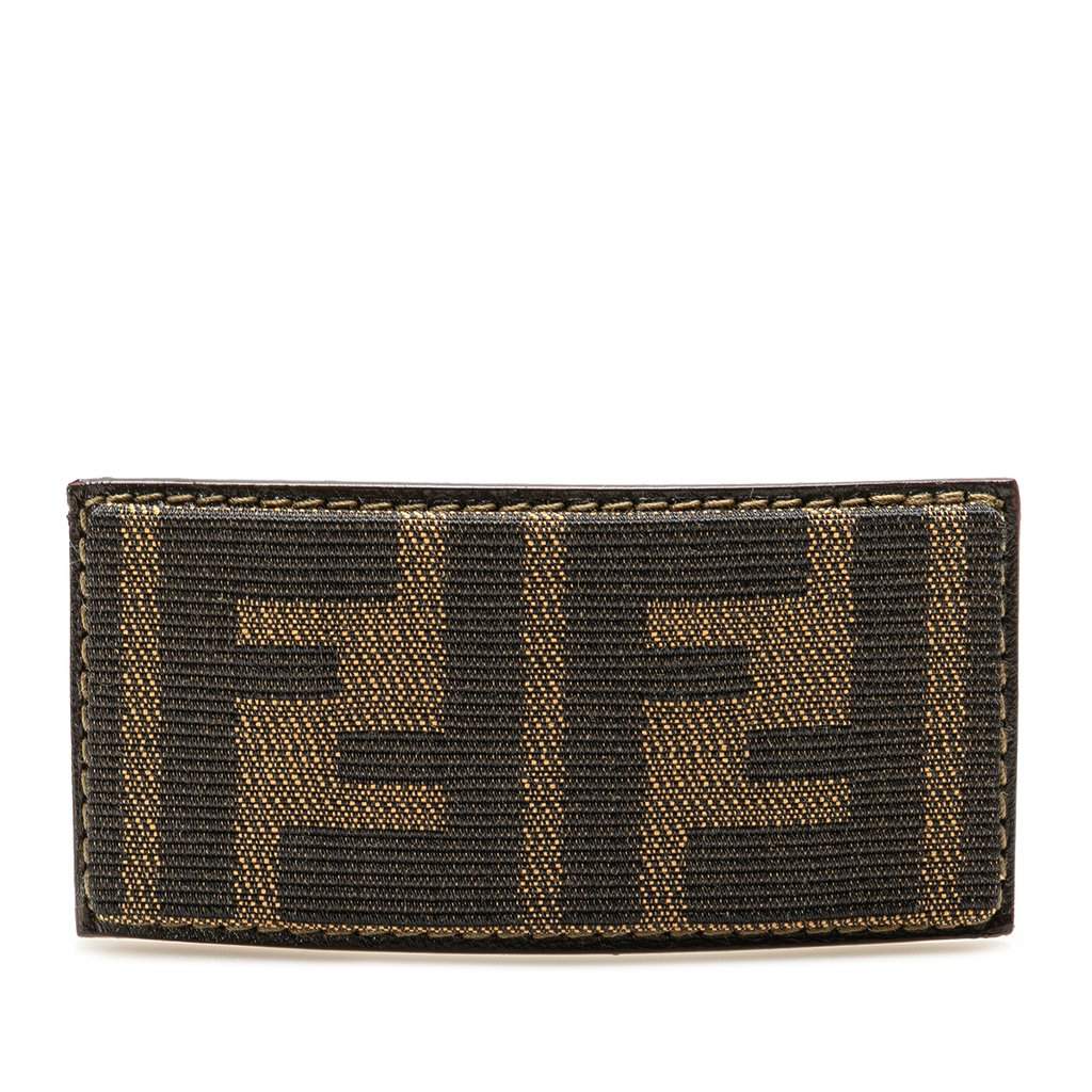 Fendi Zucca Canvas Barrette Hair Clip Brown Very good condition - Front View