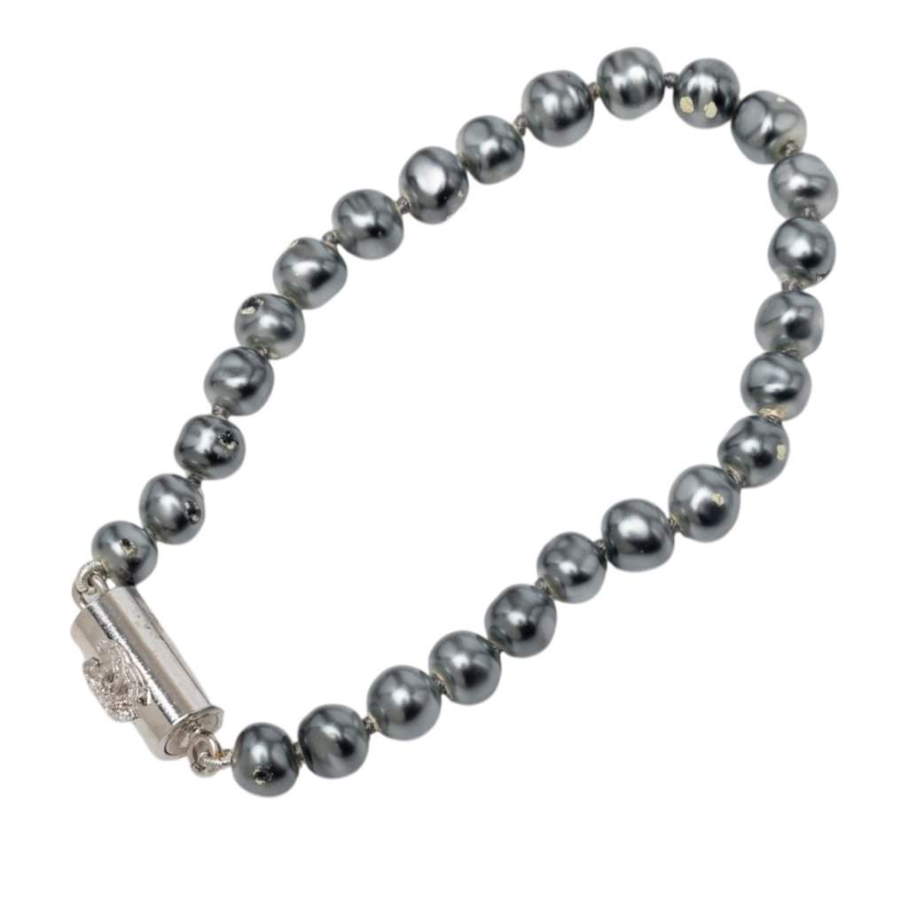 Chanel CC Faux Pearl Brass Bracelet MultiColor Very good - Front View