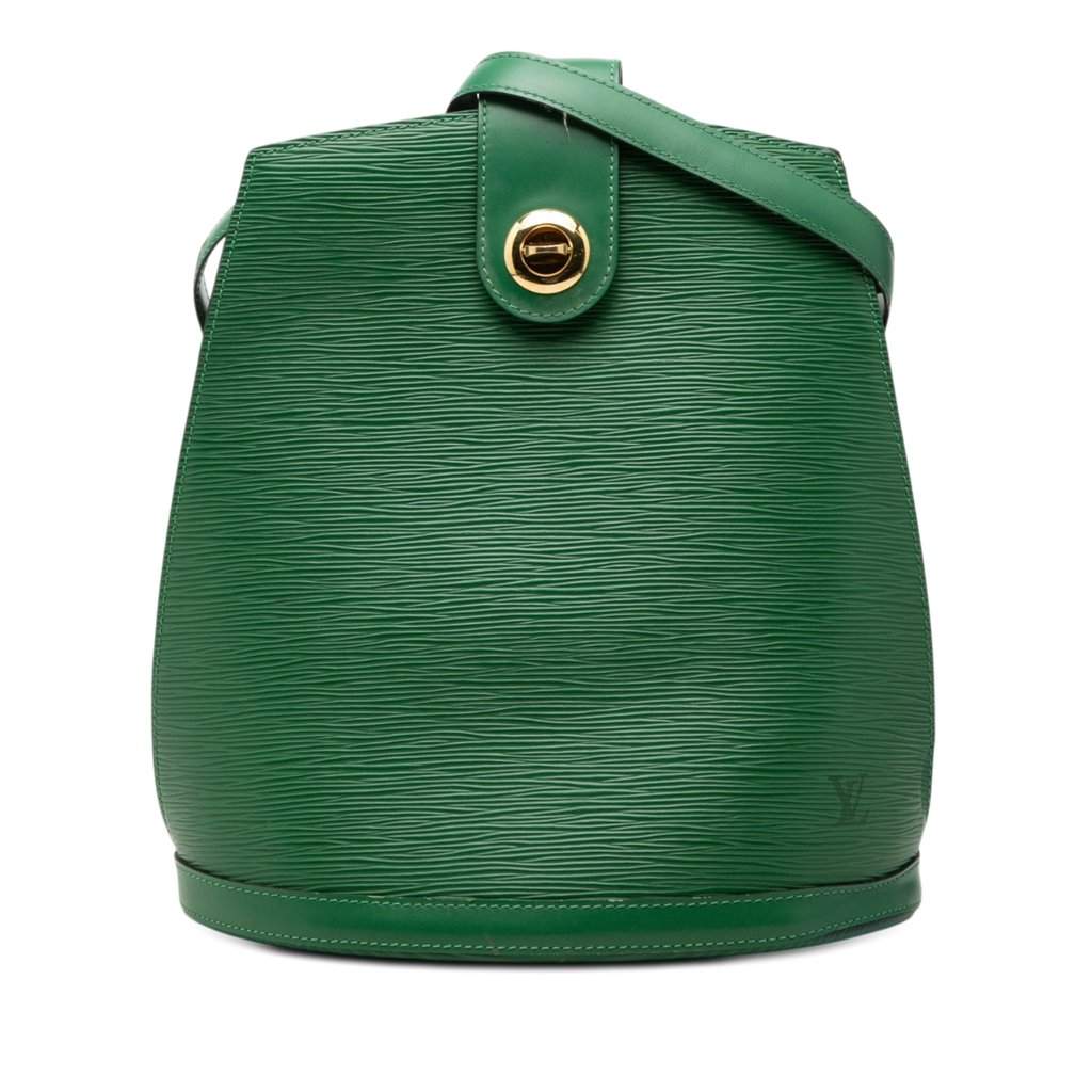 Louis Vuitton Epi Cluny Green Leather Good condition - Front View