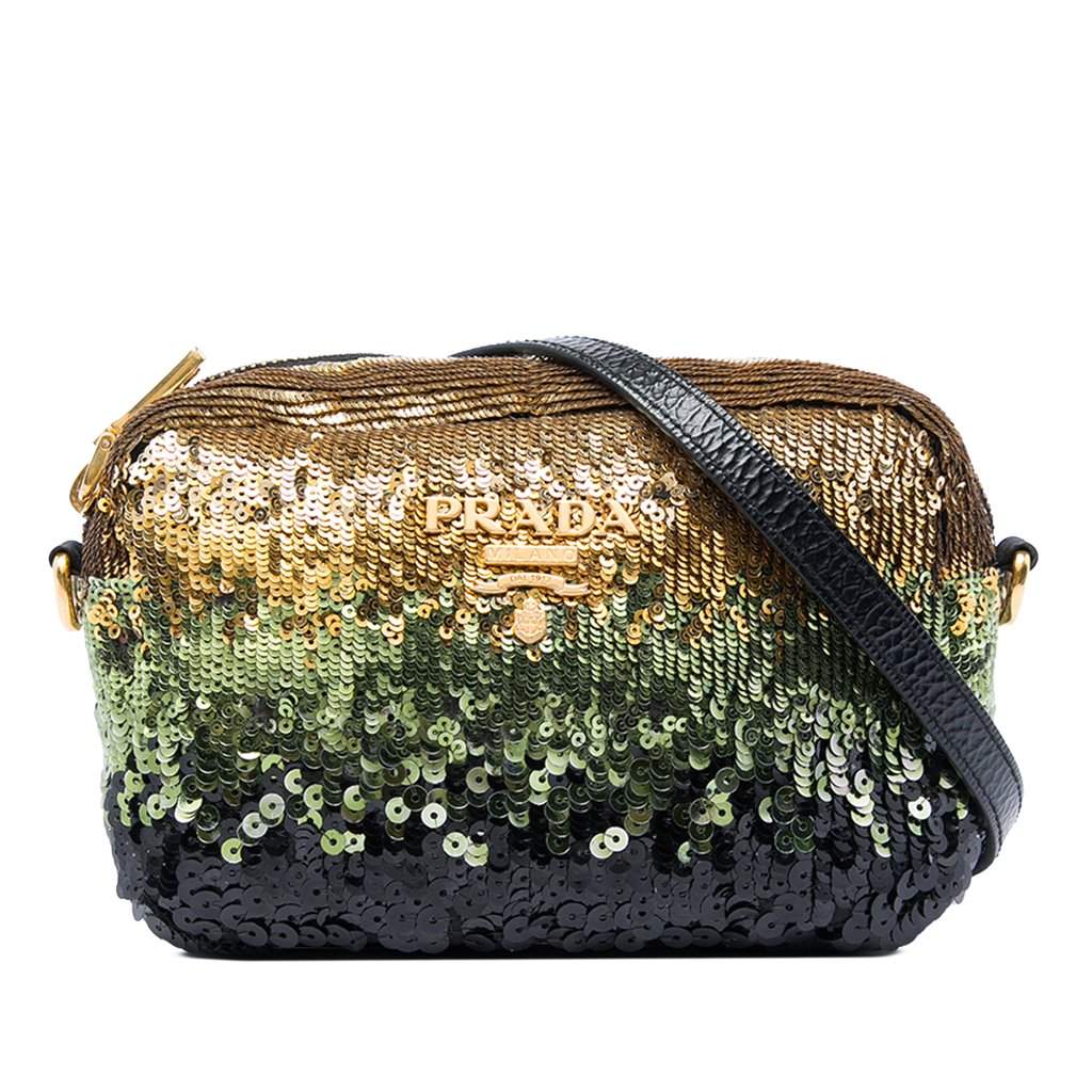 Prada Mini Sequins Camera Crossbody Gold Very good condition - Front View