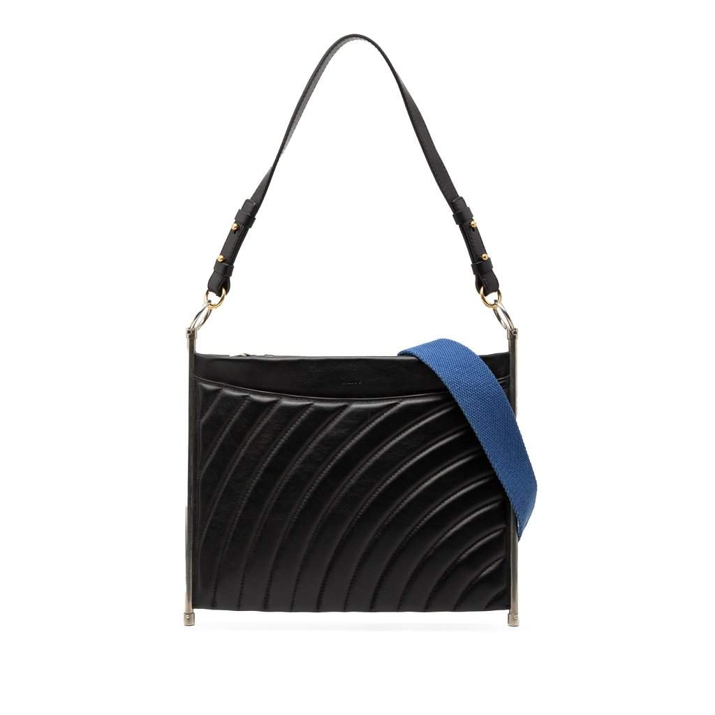 Chloé Medium Quilted Smooth Calfskin Roy Clutch Black Leather Very good condition - Front View