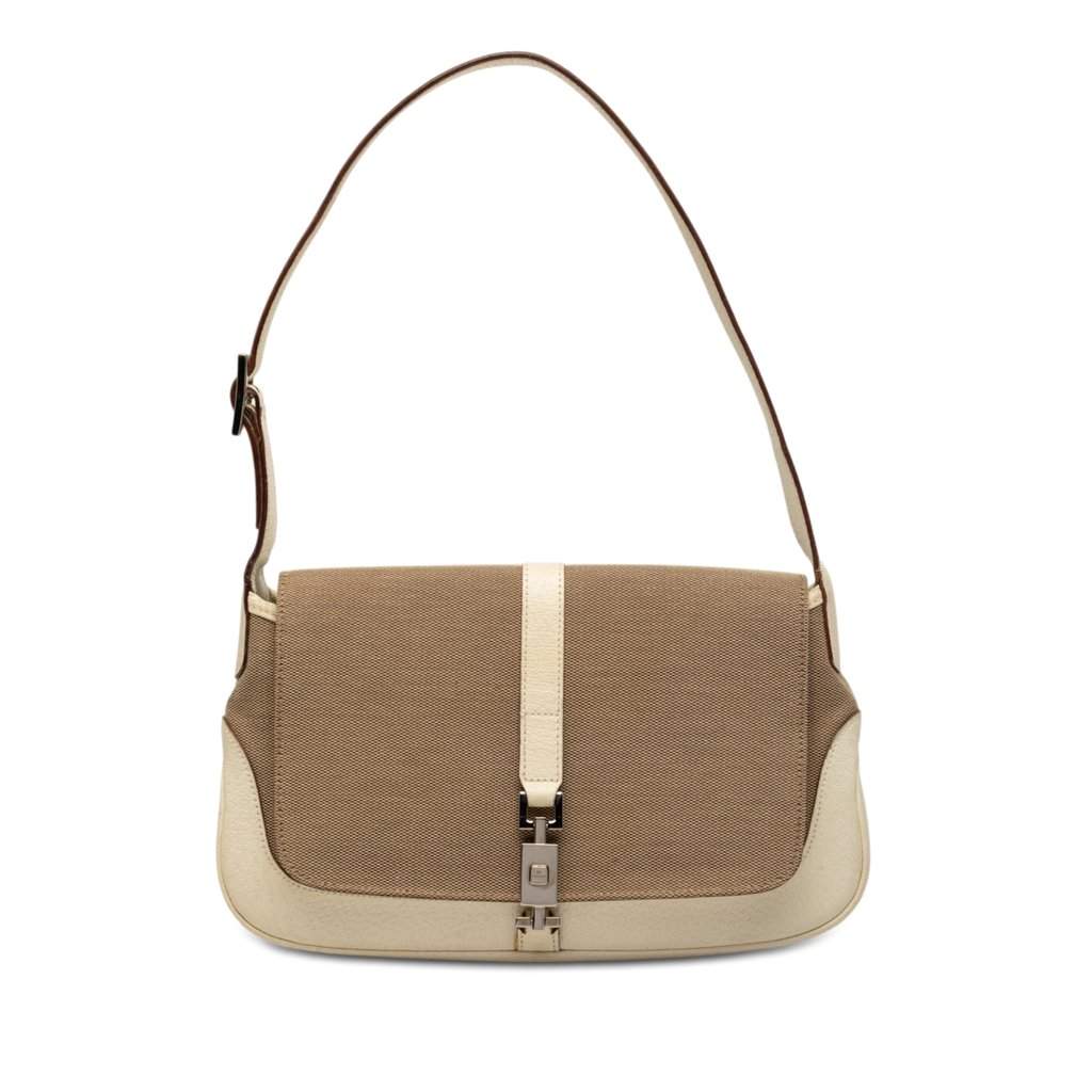 Gucci Canvas Jackie O Flap Brown Very good - Front View
