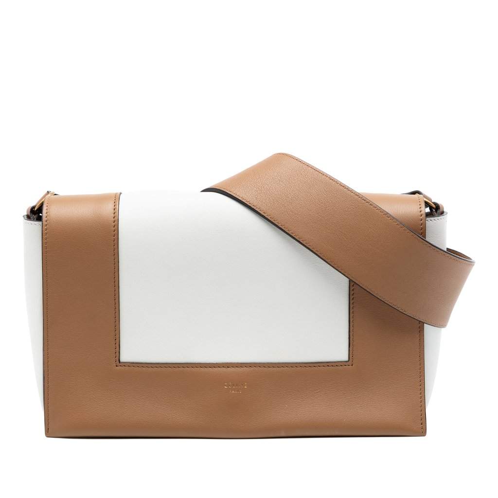 Celine Leather Frame Shoulder Bag White Leather Very good condition - Front View