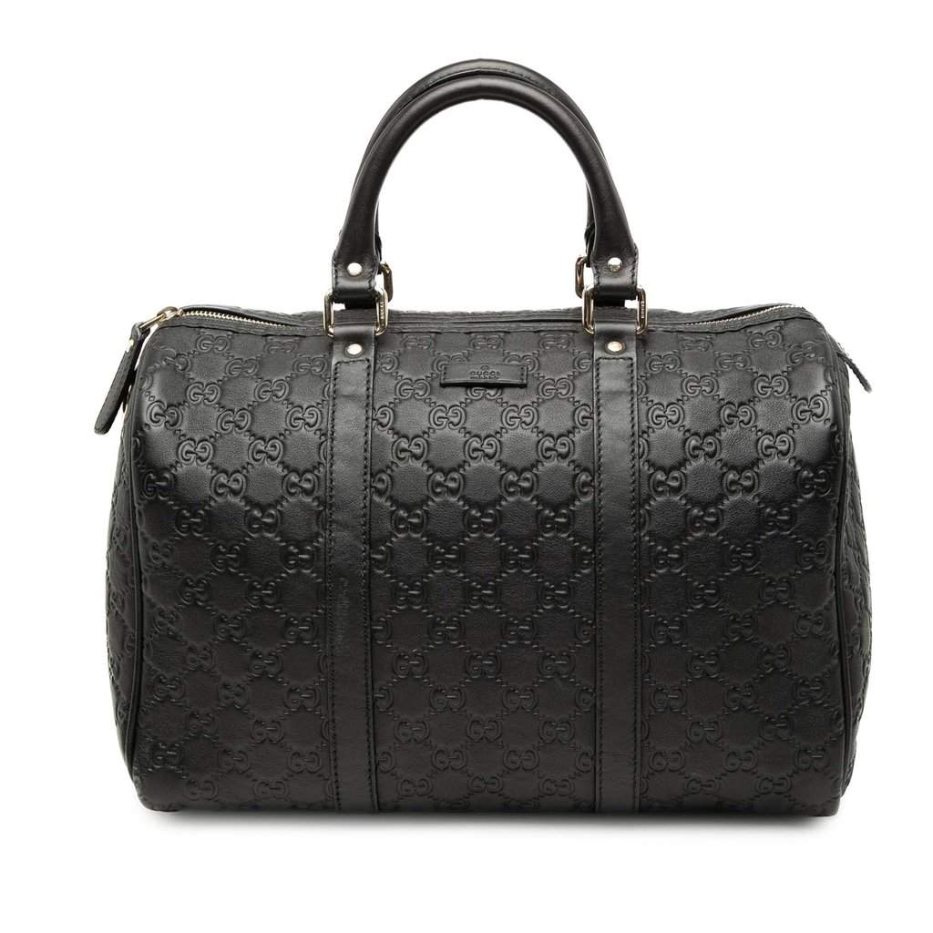 Gucci Medium Guccissima Joy Boston Bag Black Leather Very good - Front View