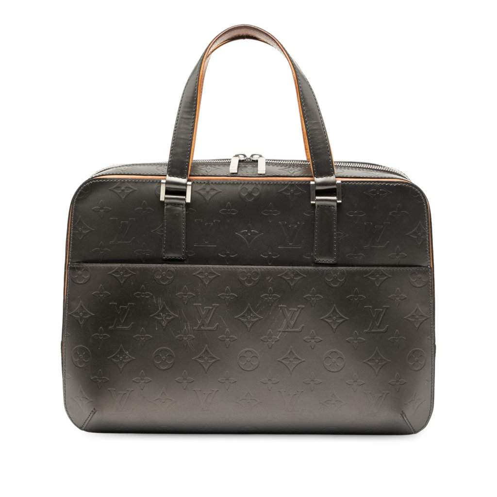 Louis Vuitton Monogram Mat Malden Brown Leather Good - Front View