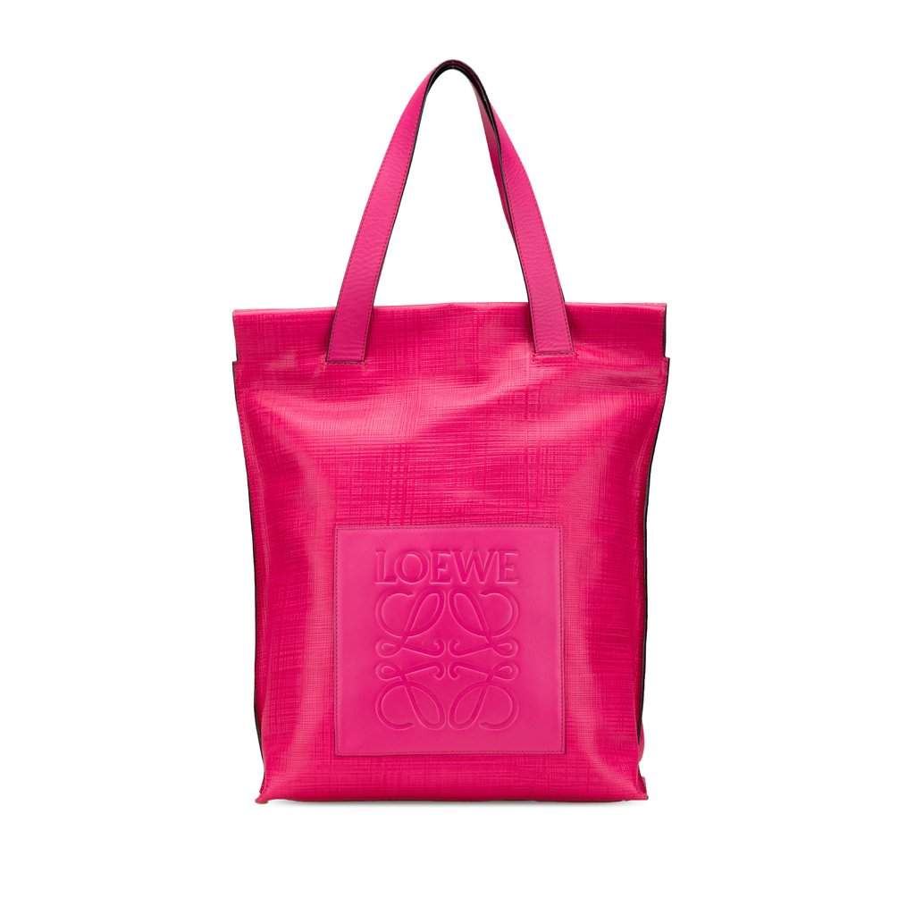 Loewe Anagram Leather Shopper Tote Pink Leather Very good - Front View