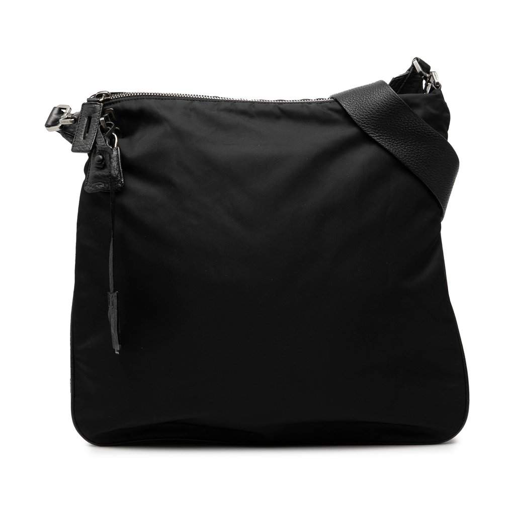 Prada Tessuto Zip Top Shoulder Bag Black Good condition - Front View