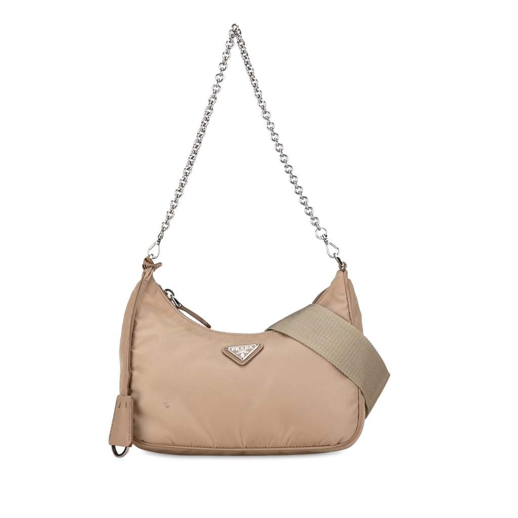 Prada Re Nylon Re Edition 2005 Satchel Beige Very good condition - Front View