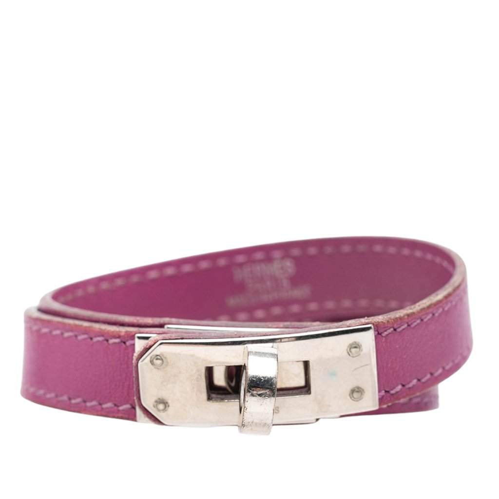 Hermès Swift Kelly Double Tour Bracelet Pink Leather Very good condition - Front View