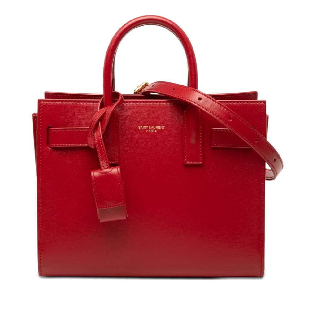 Saint Laurent Nano Leather Sac De Jour Satchel Red Leather Very good - Front View