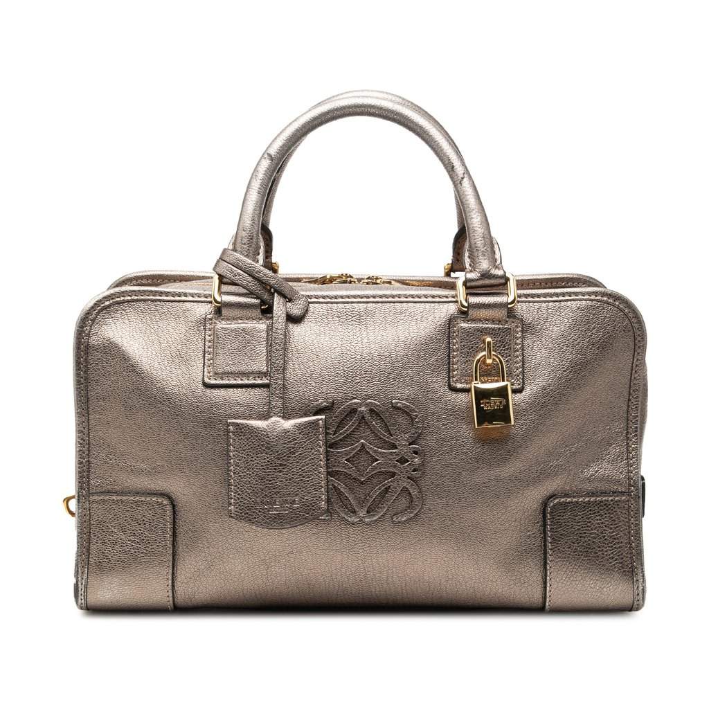 LOEWE Metallic Goatskin Amazona 28 Gold Leather Very good - Front View