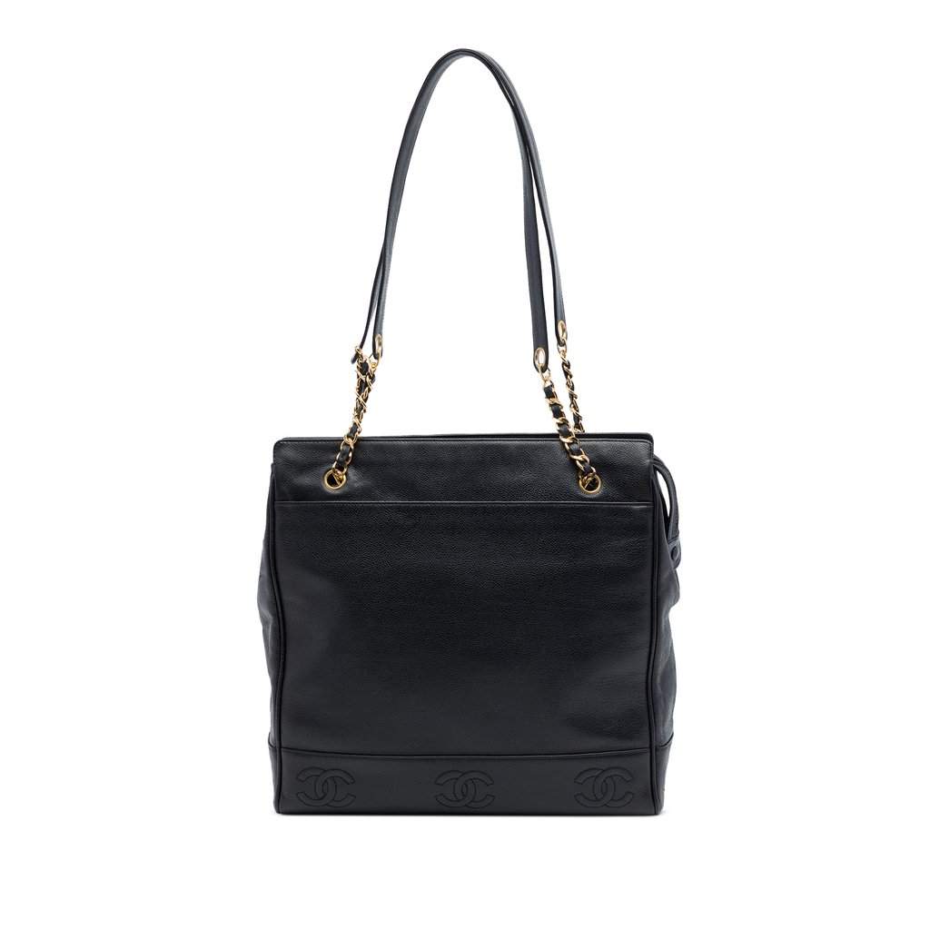 Chanel Triple CC Caviar Tote Black Leather Very good condition - Front View