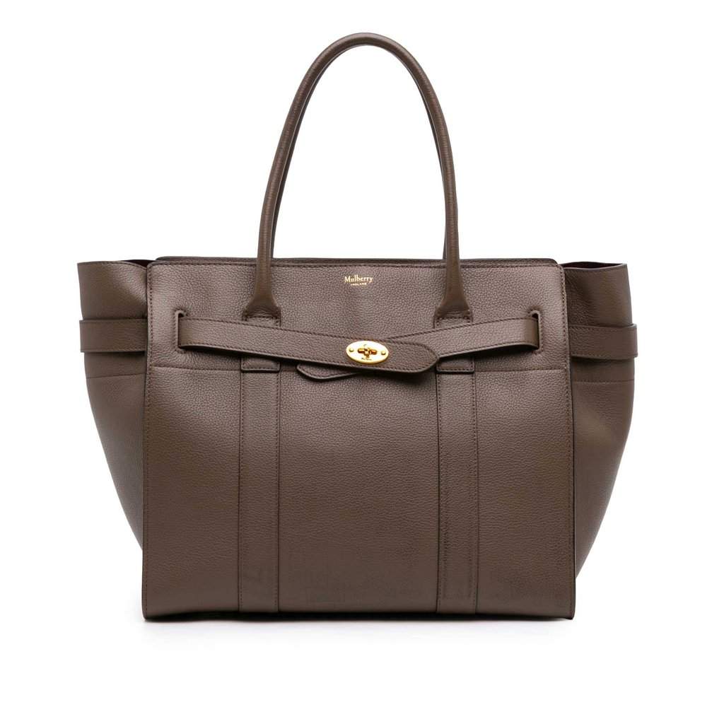 Mulberry Small Grained Calfskin Zipped Bayswater Satchel Brown Leather Very good - Front View