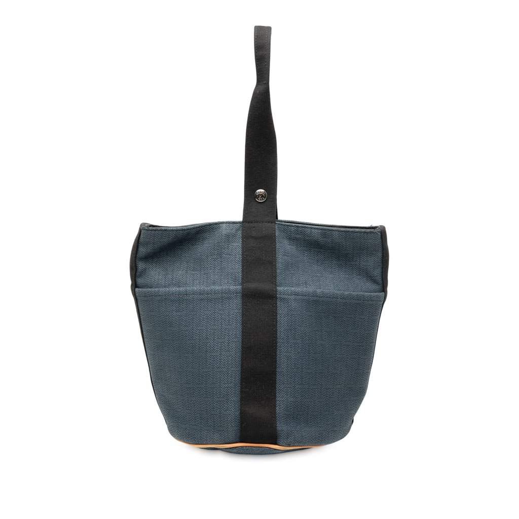 Hermès Toile Saxo MM Blue Very good condition - Front View