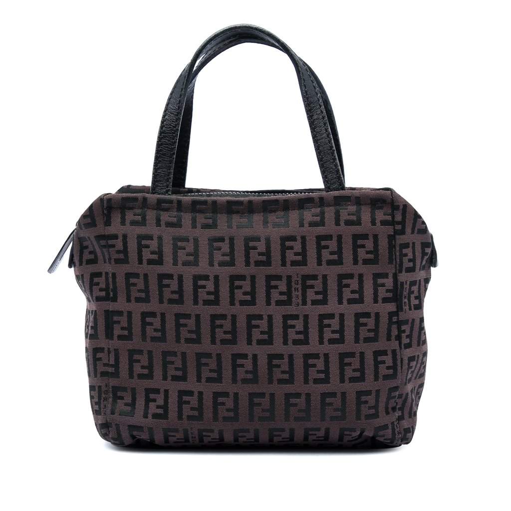 Fendi Zucchino Canvas Handbag Brown Very good condition - Front View