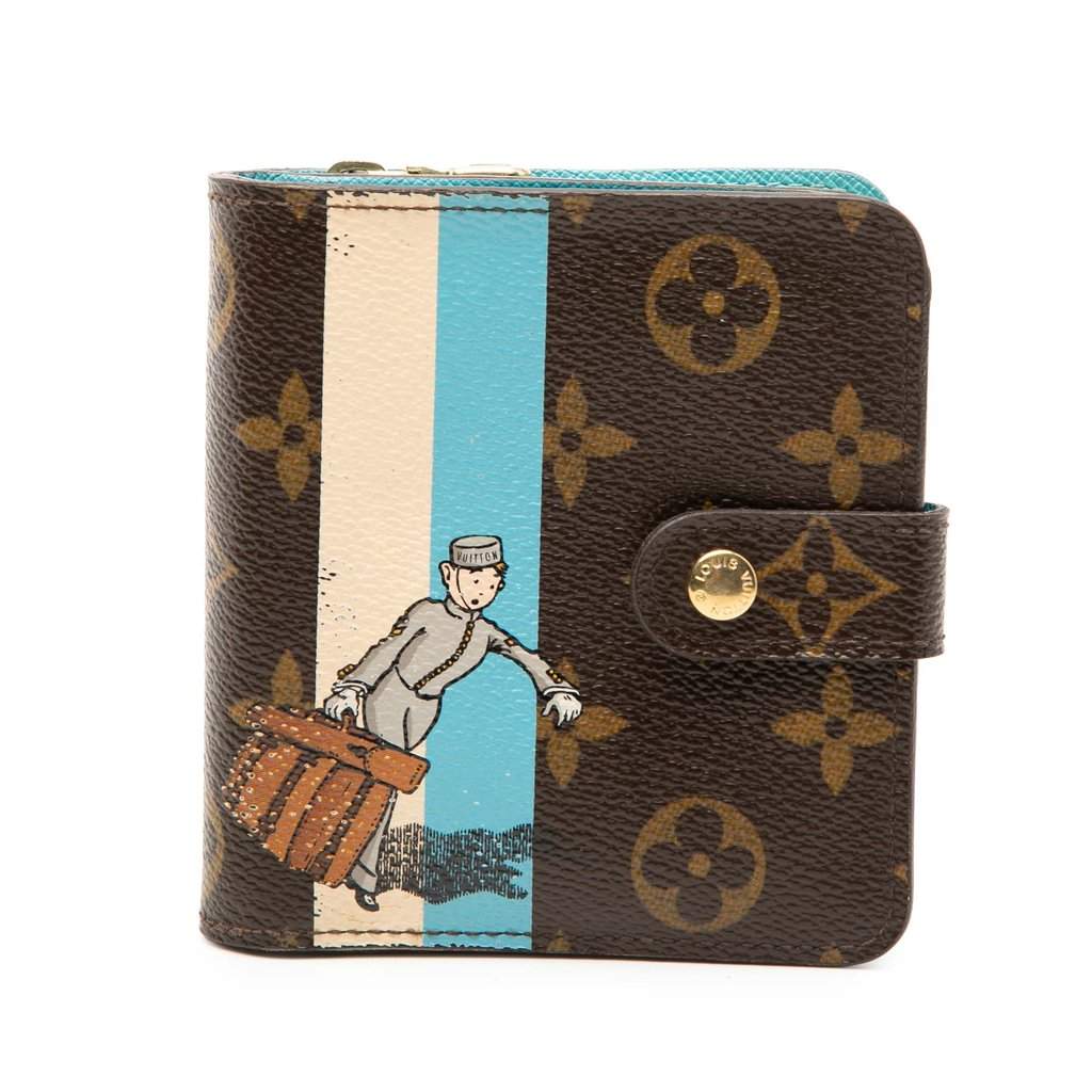 Louis Vuitton Monogram Groom Compact Zippy Wallet Brown Very good - Front View