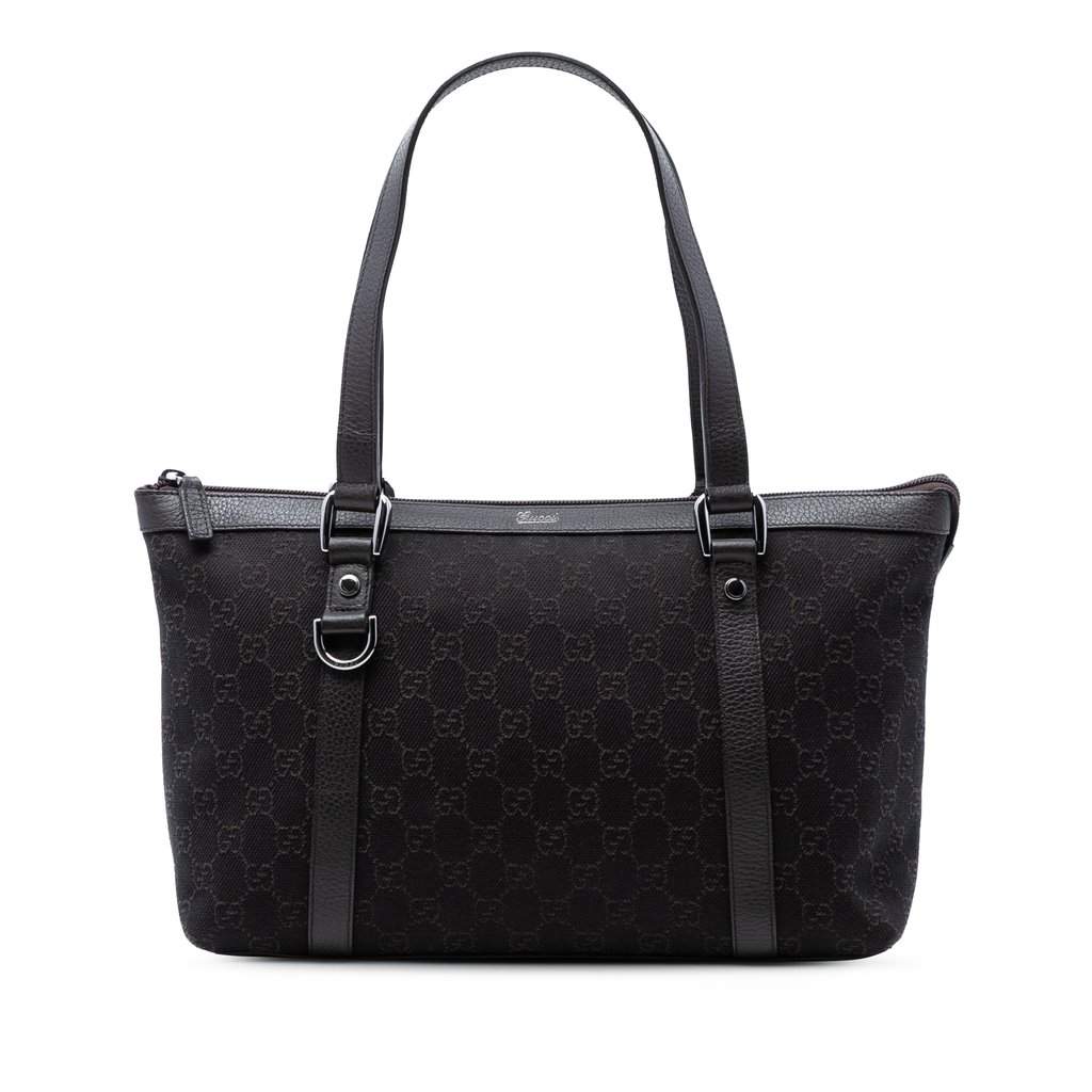 Gucci GG Denim Abbey D Ring Tote Brown Very good condition - Front View