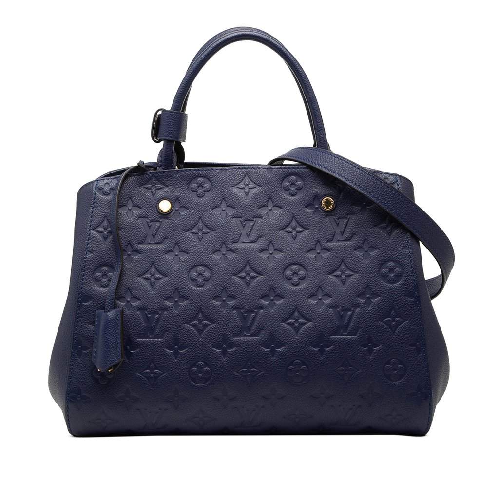 Louis Vuitton Monogram Empreinte Montaigne MM Blue Leather Very good condition - Front View