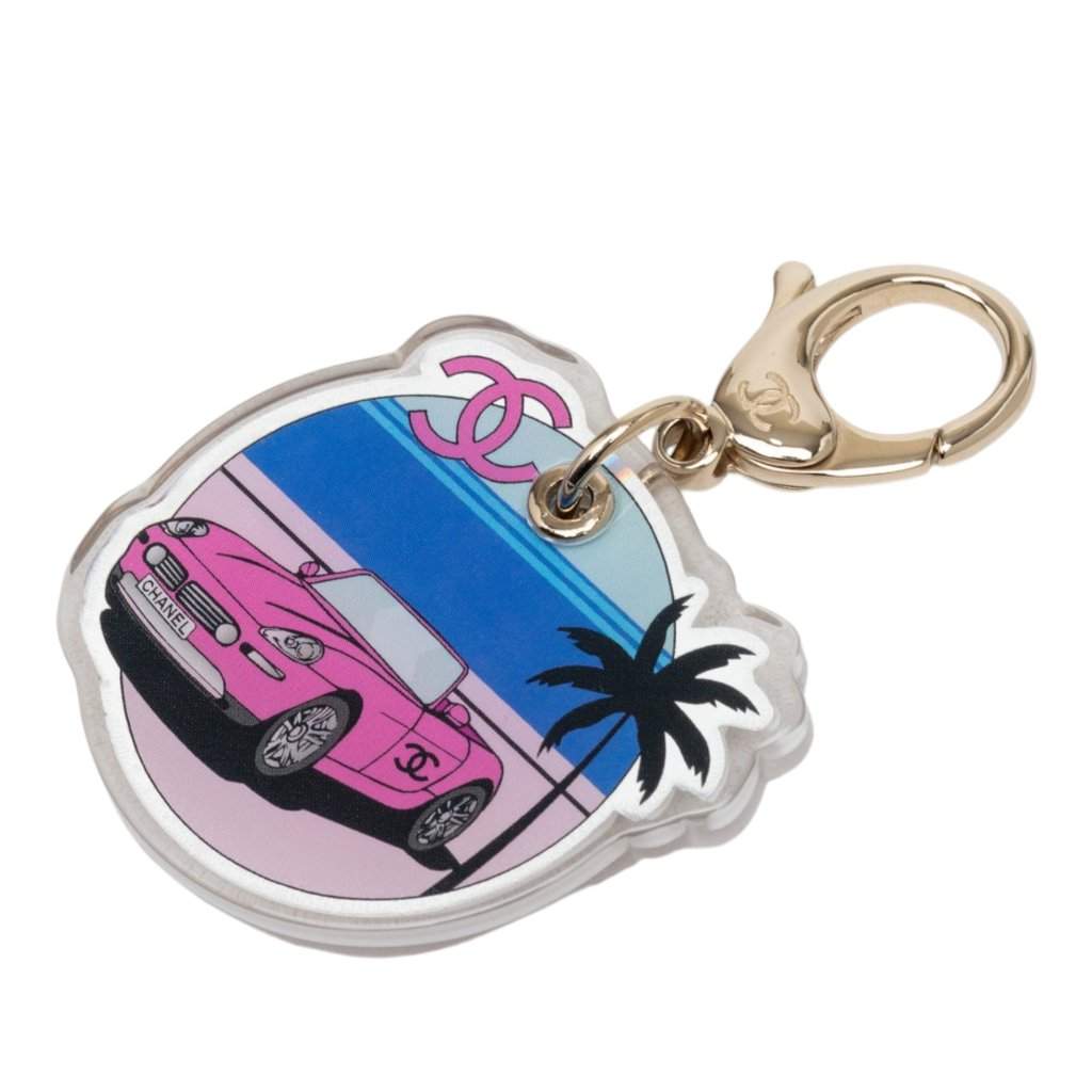 Chanel CC Resin Car Bag Charm Pink Plastic Very good - Front View