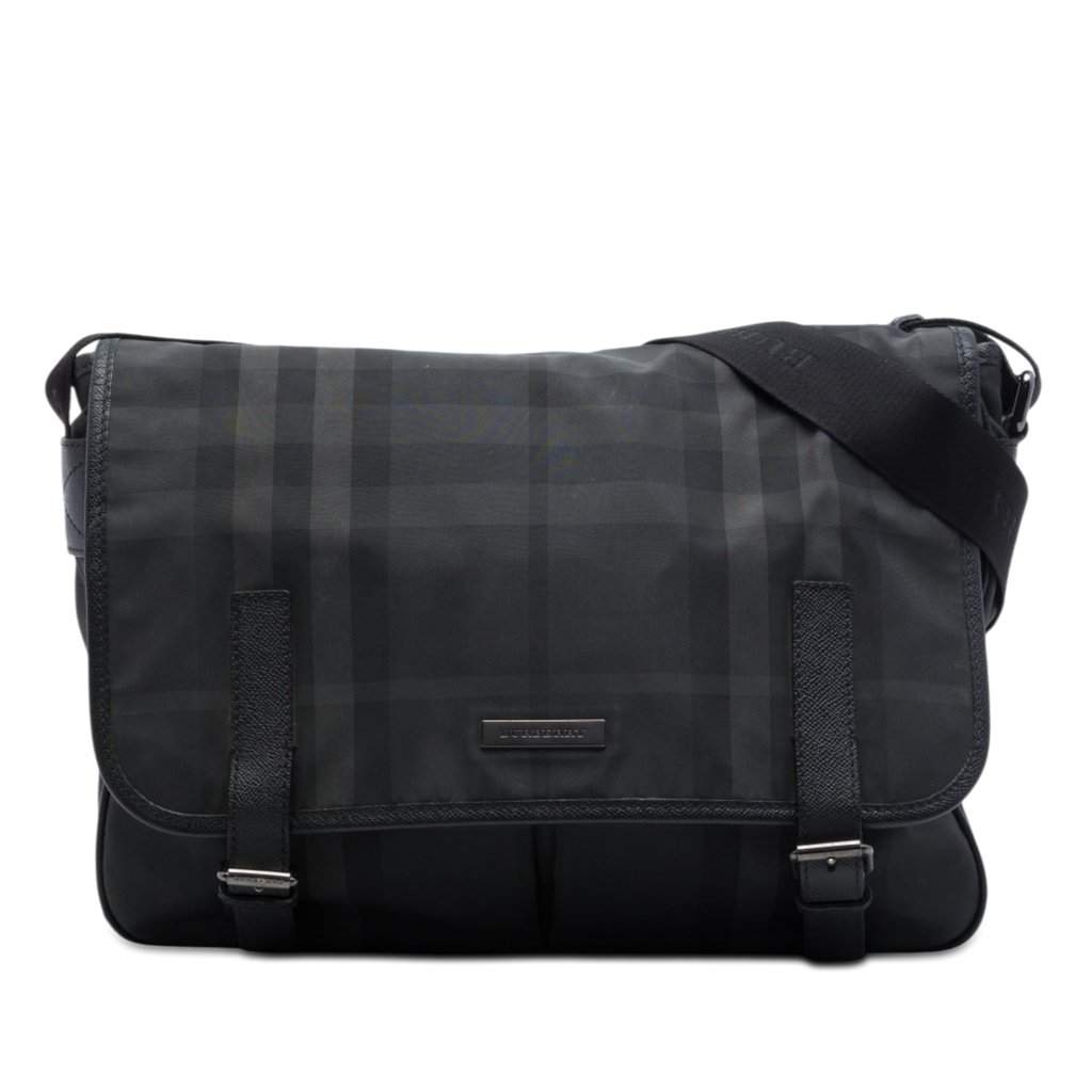 Burberry Smoke Check Nylon Messenger Bag MultiColor Very good - Front View
