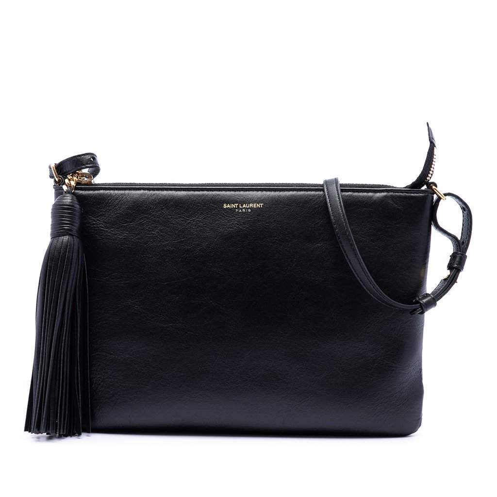 Saint Laurent Leather Teen Monogram Crossbody Black Leather Very good - Front View