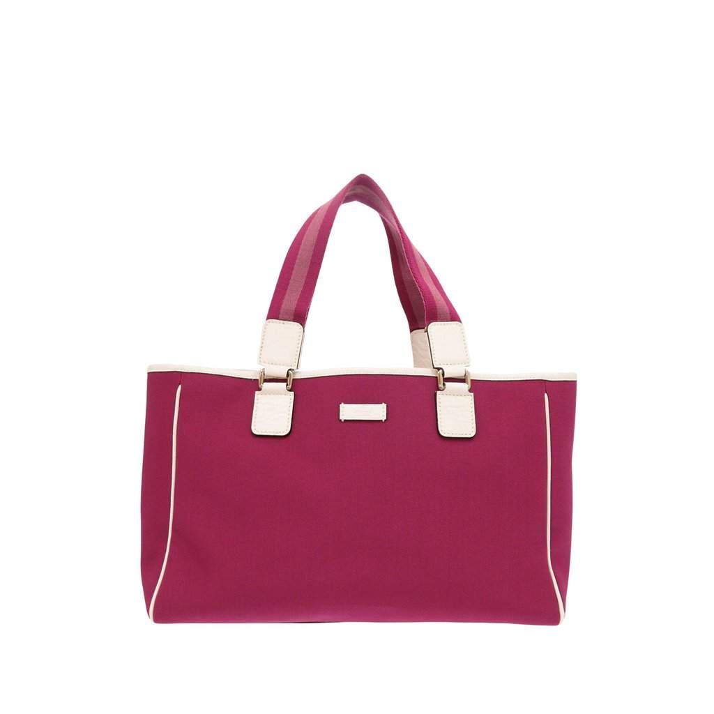 Gucci Canvas Web Tote Pink Very good condition - Front View