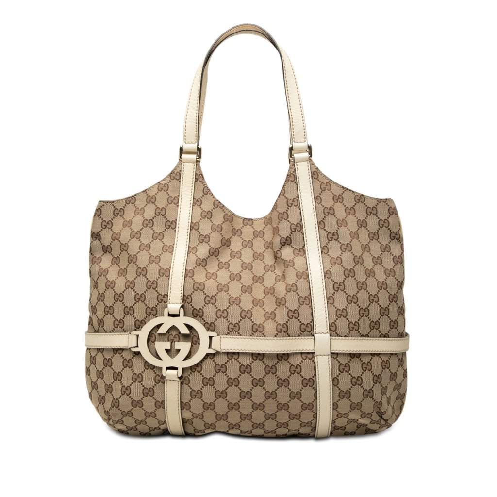 Gucci Large GG Canvas Royal Tote Beige Very good condition - Front View