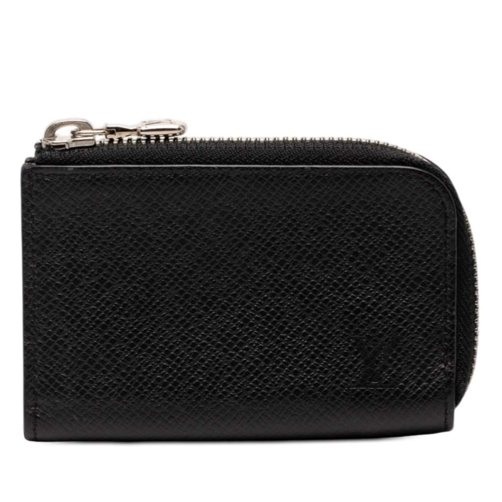 Louis Vuitton Taiga Porte Monnaie Jour Black Leather Very good condition - Front View