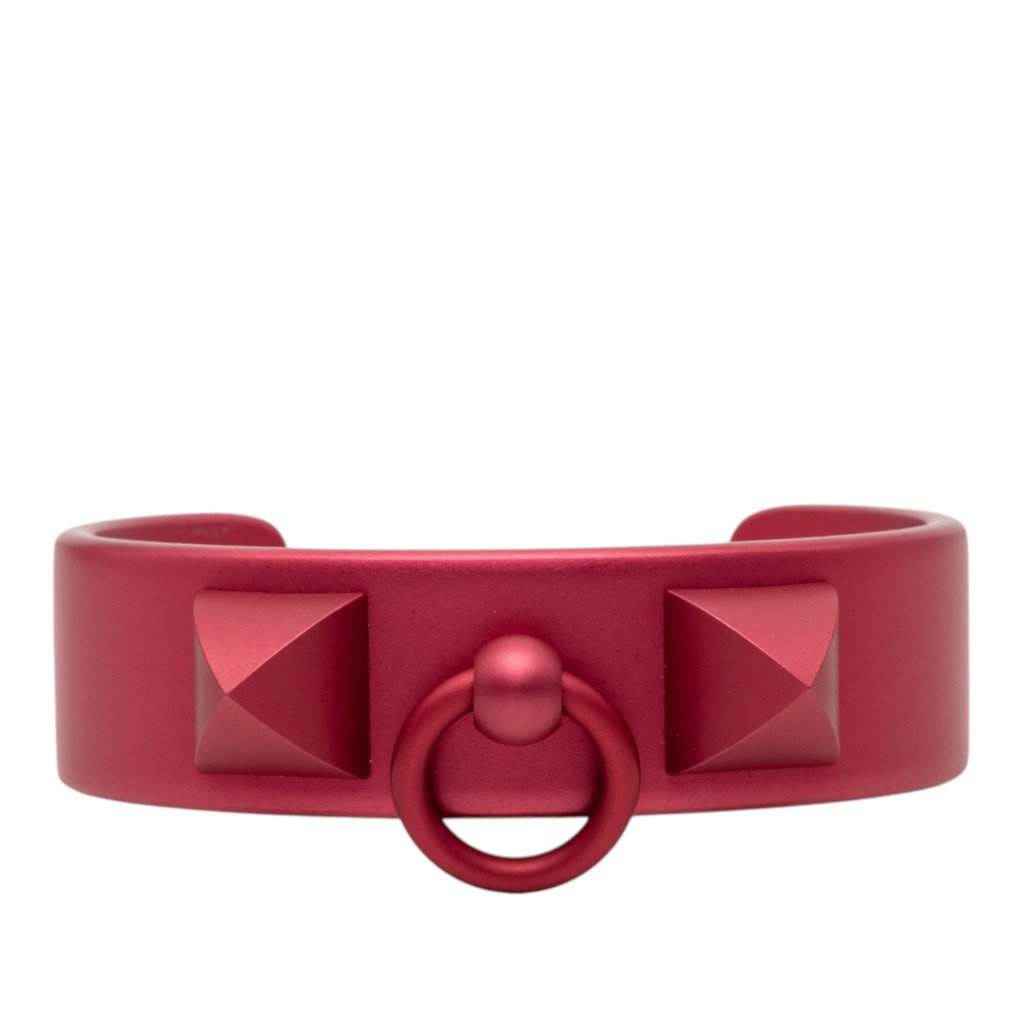 Hermès Aluminum Collier de Chien Medor Sunset Bracelet T2 Pink Metal Very good condition - Front View
