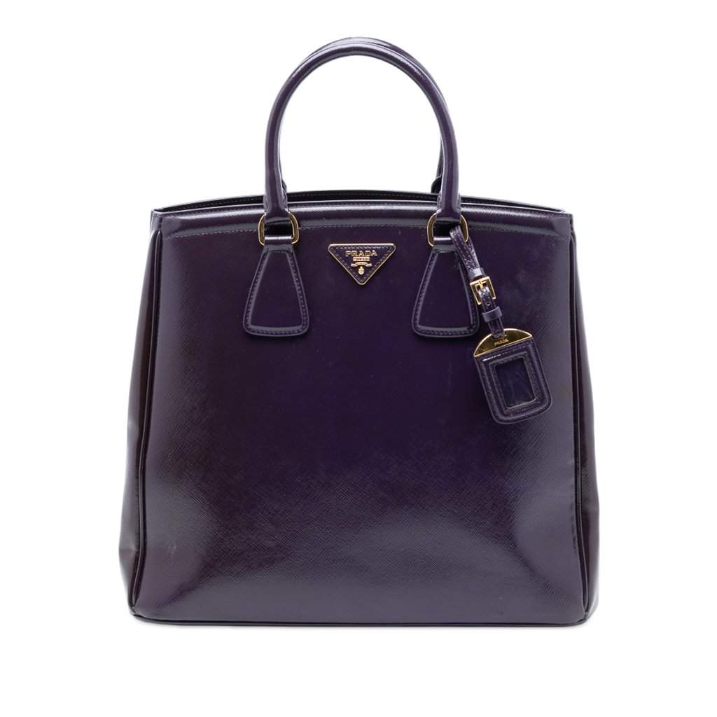 Prada Saffiano Vernice Parabole Tote Purple Leather Very good condition - Front View