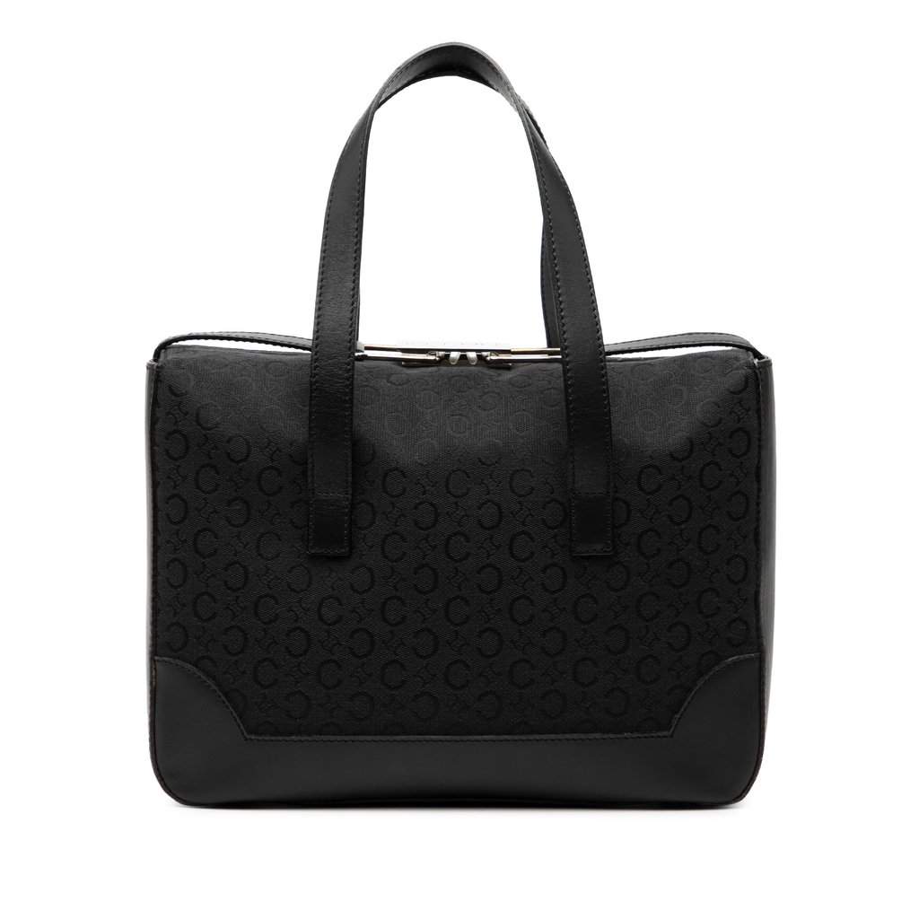 Celine C Macadam Canvas Handbag Black Very good condition - Front View