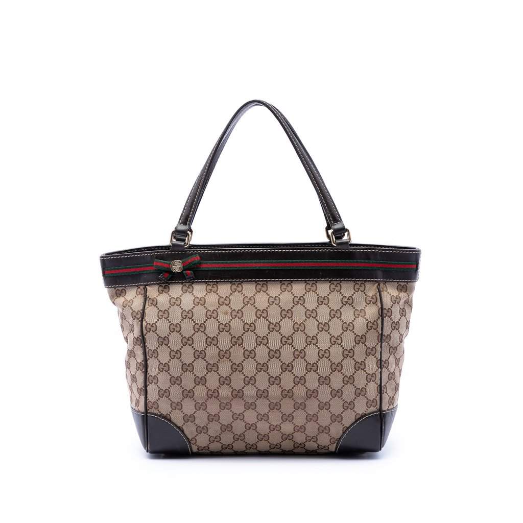 Gucci GG Canvas Web Mayfair Tote Beige Very good condition - Front View