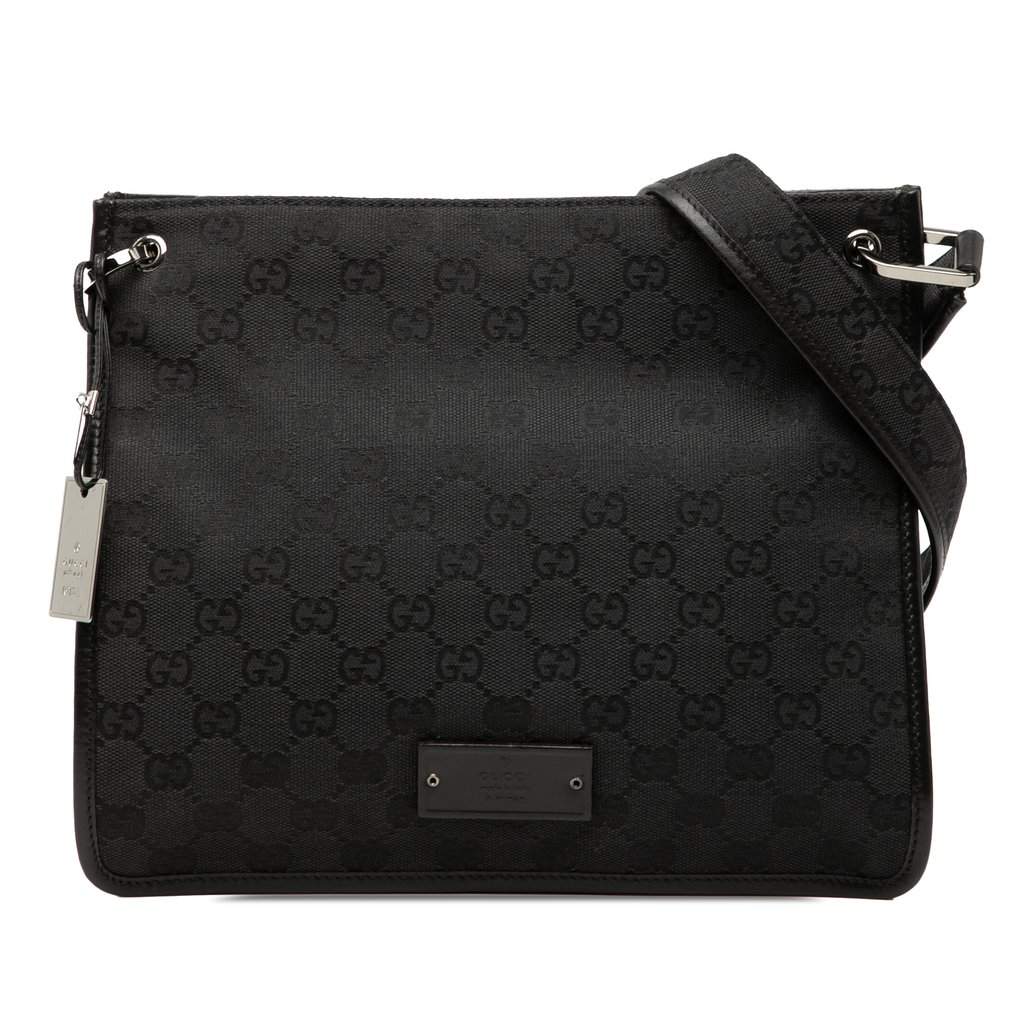 Gucci GG Canvas Crossbody Black Very good condition - Front View
