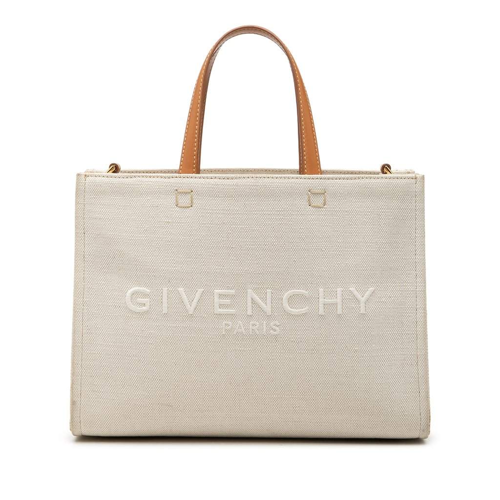 Givenchy Small Canvas G Tote Shopping Bag Beige Very good condition - Front View