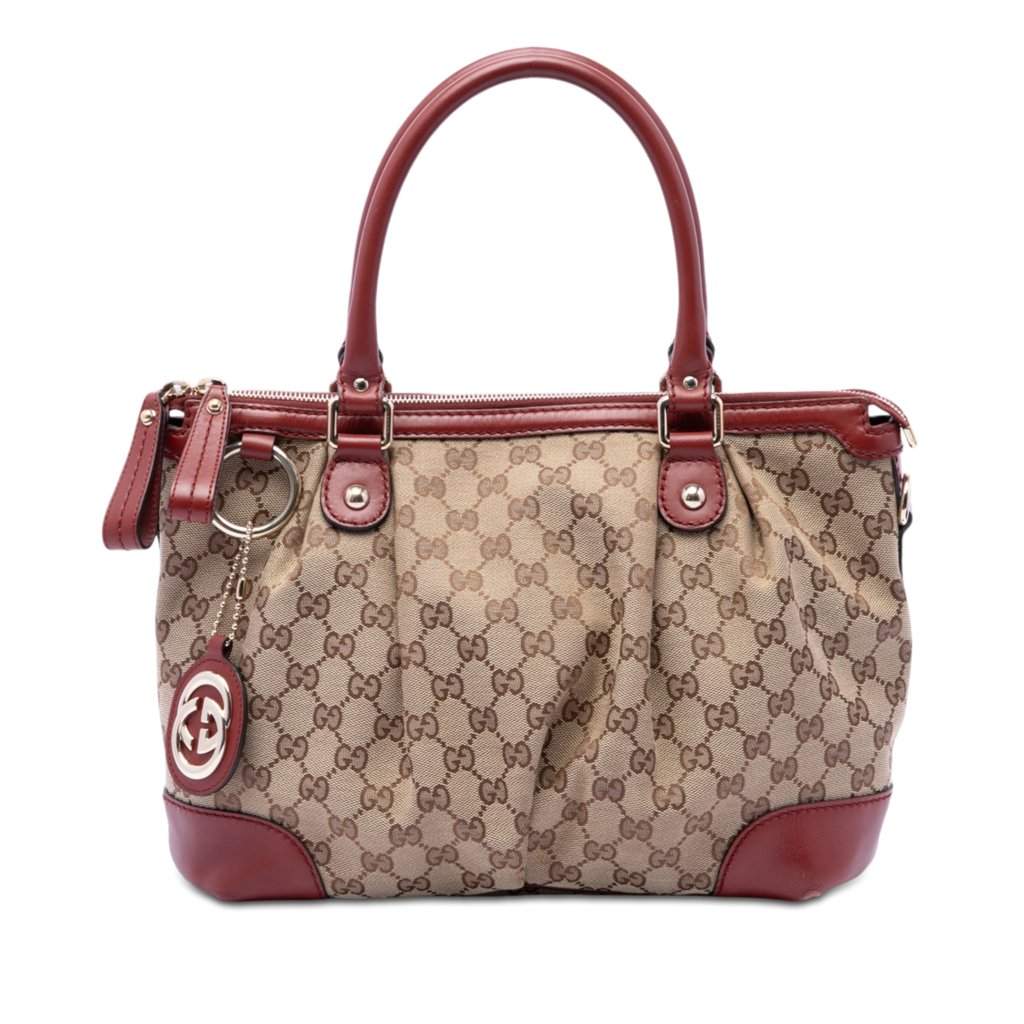 Gucci GG Canvas Sukey Satchel Beige Very good - Front View