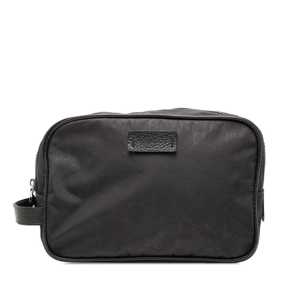 Gucci GG Nylon Toiletry Pouch Black Very good condition - Front View