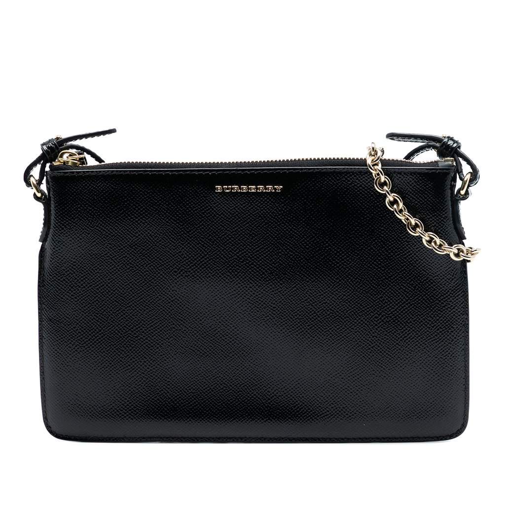 Burberry Grained Leather Peyton Crossbody Black Leather Very good condition - Front View