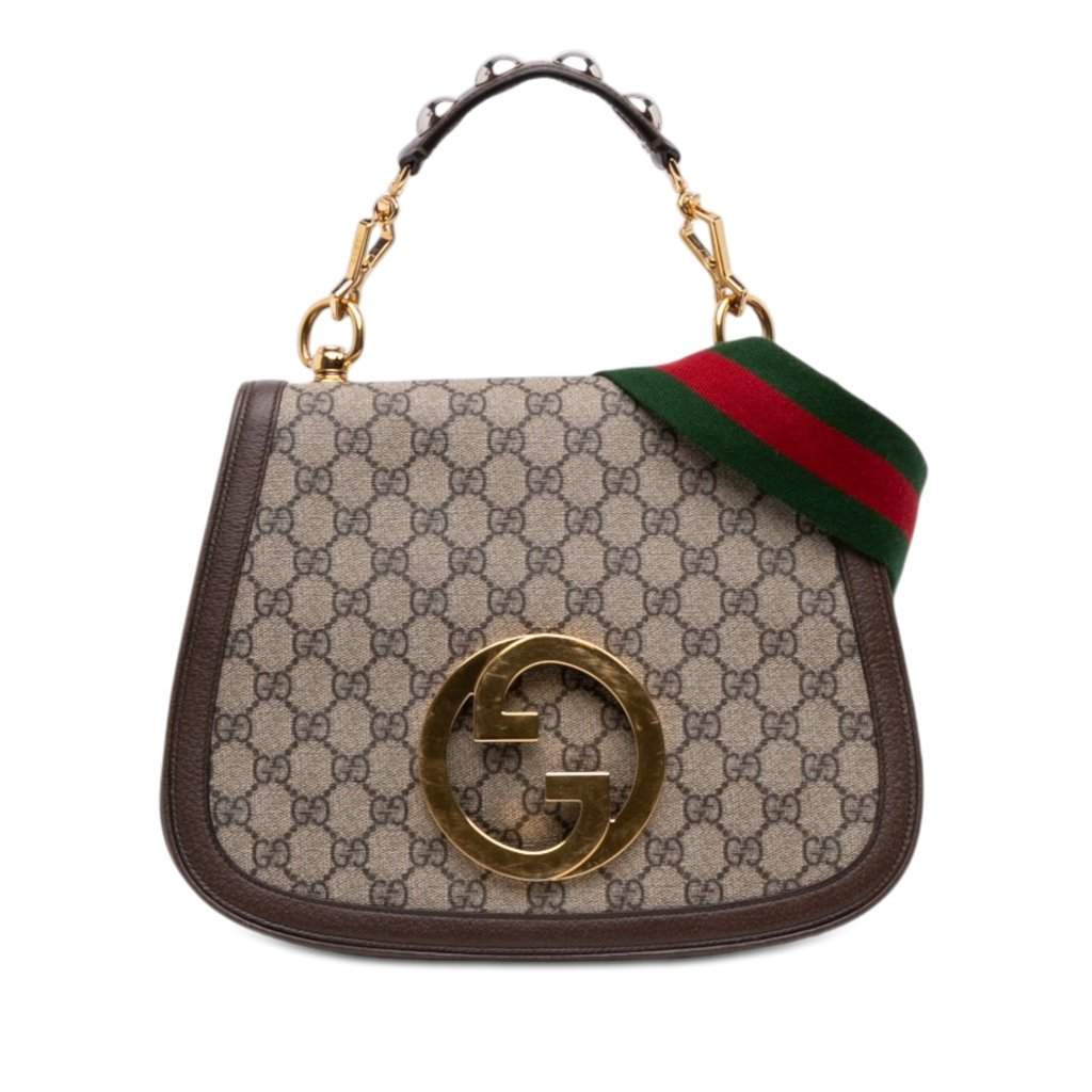 Gucci Medium GG Supreme Blondie Top Handle Beige Very good - Front View
