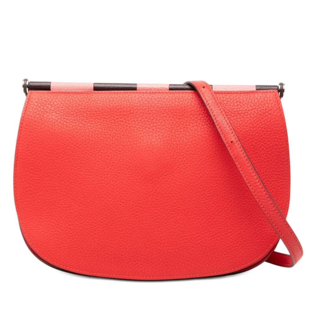 Hermès Taurillon Clemence Mysore Saut 25 Red Leather Very good condition - Front View