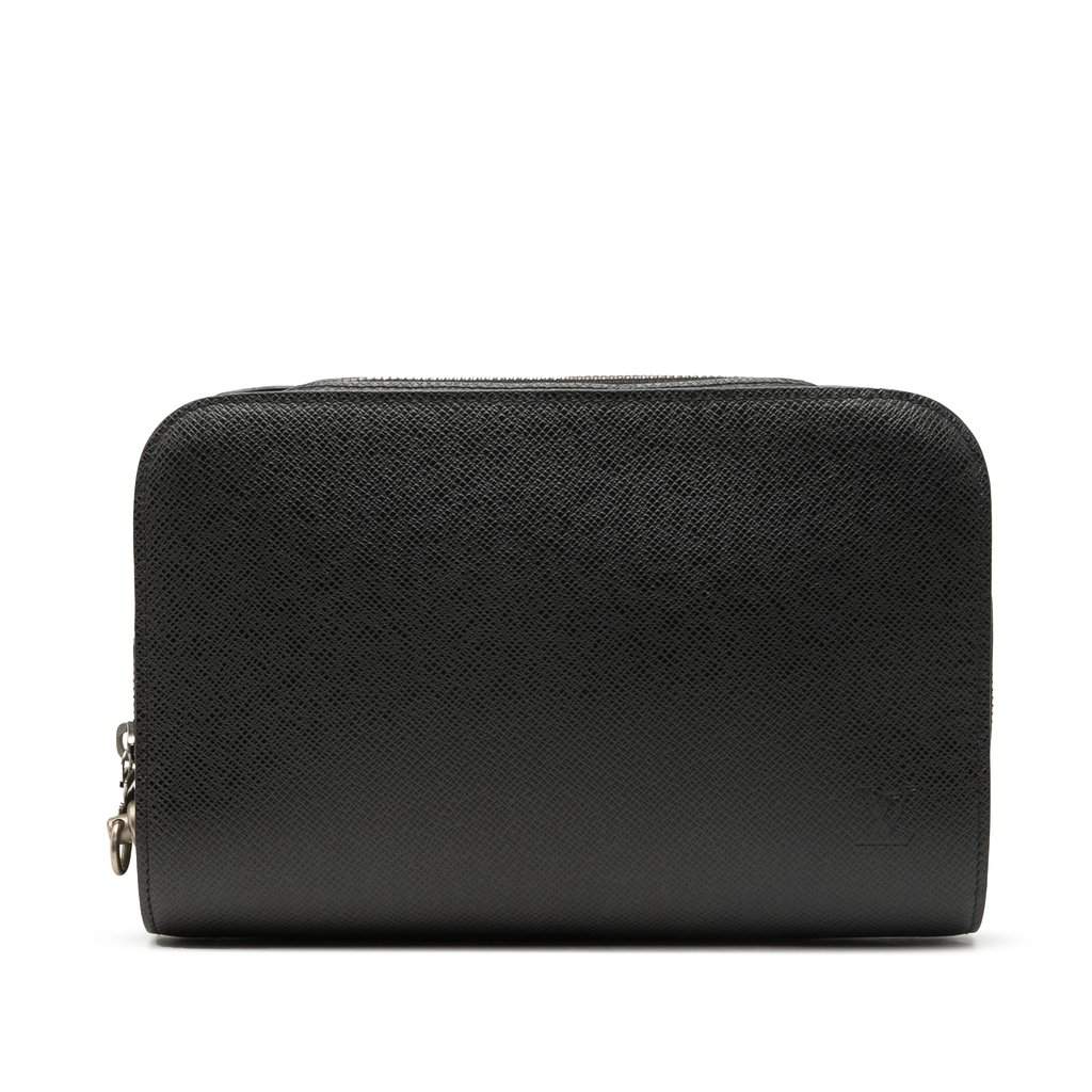 Louis Vuitton Taiga Pochette Baikal Black Leather Good - Front View
