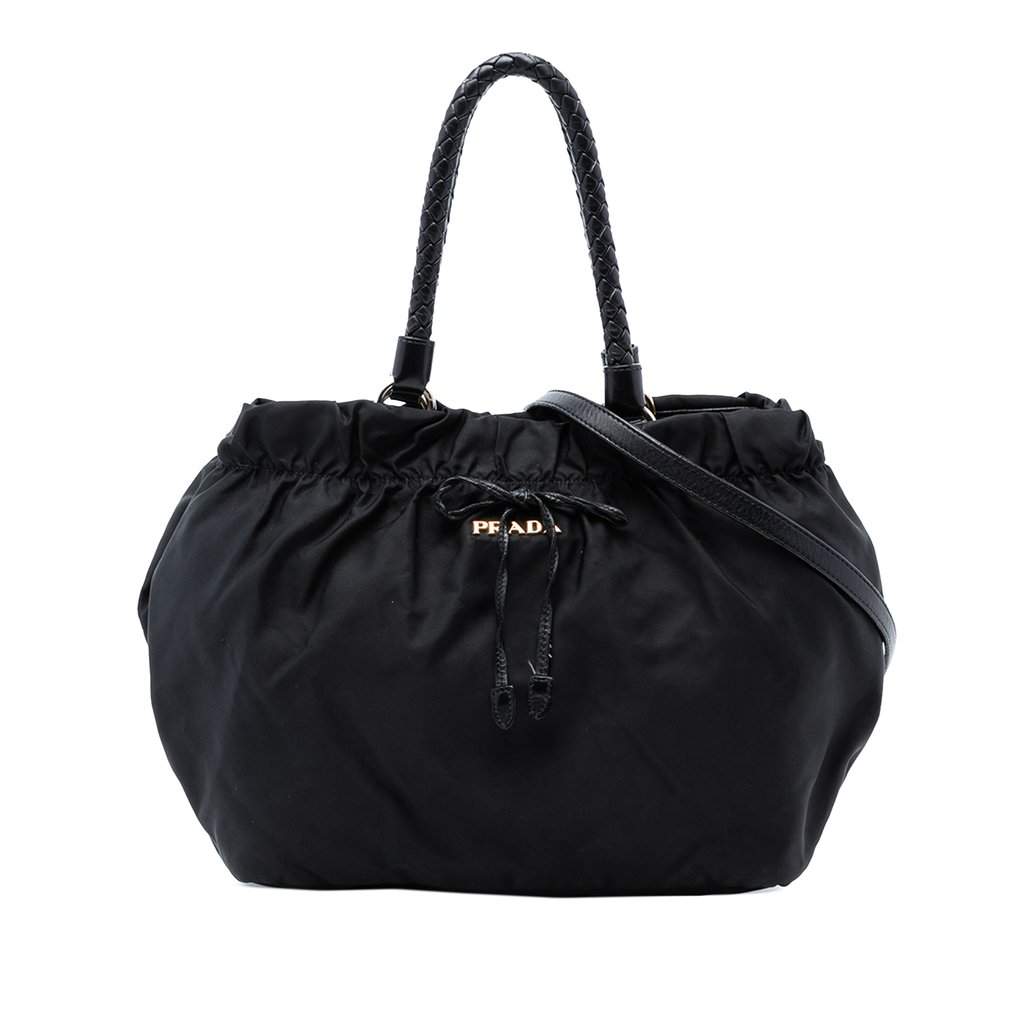 Prada Tessuto Bow Satchel Black Very good condition - Front View
