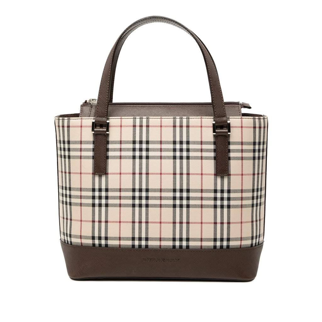 Burberry House Check Canvas Handbag Beige Very good condition - Front View
