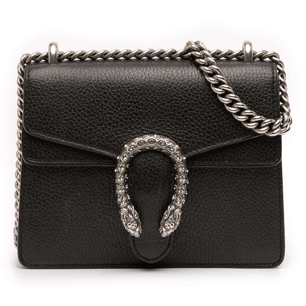 Gucci Small Leather Dionysus Crossbody Black Leather Very good condition - Front View