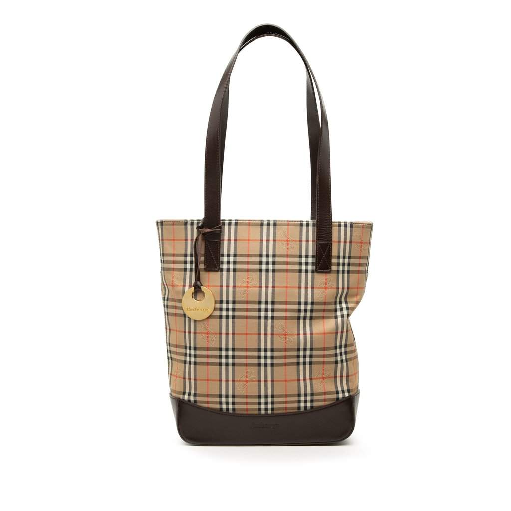 Burberry Haymarket Check Canvas Tote Beige Very good condition - Front View