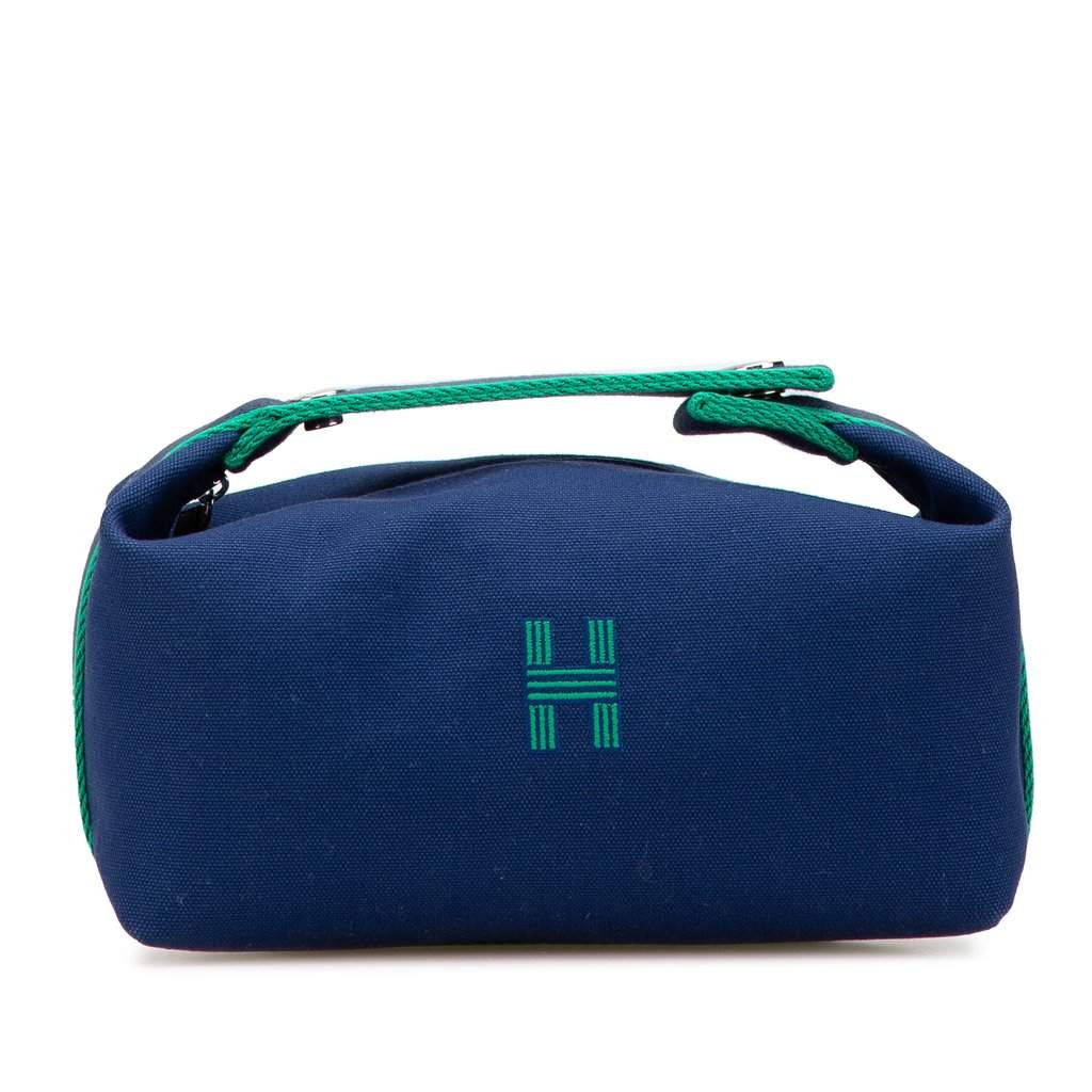 Hermès Small Toile Bride A Brac Case Blue Very good condition - Front View