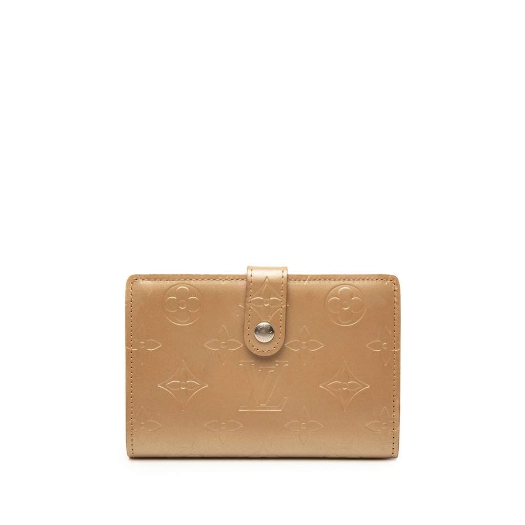 Louis Vuitton Monogram Mat French Purse Brown Leather Very good condition - Front View