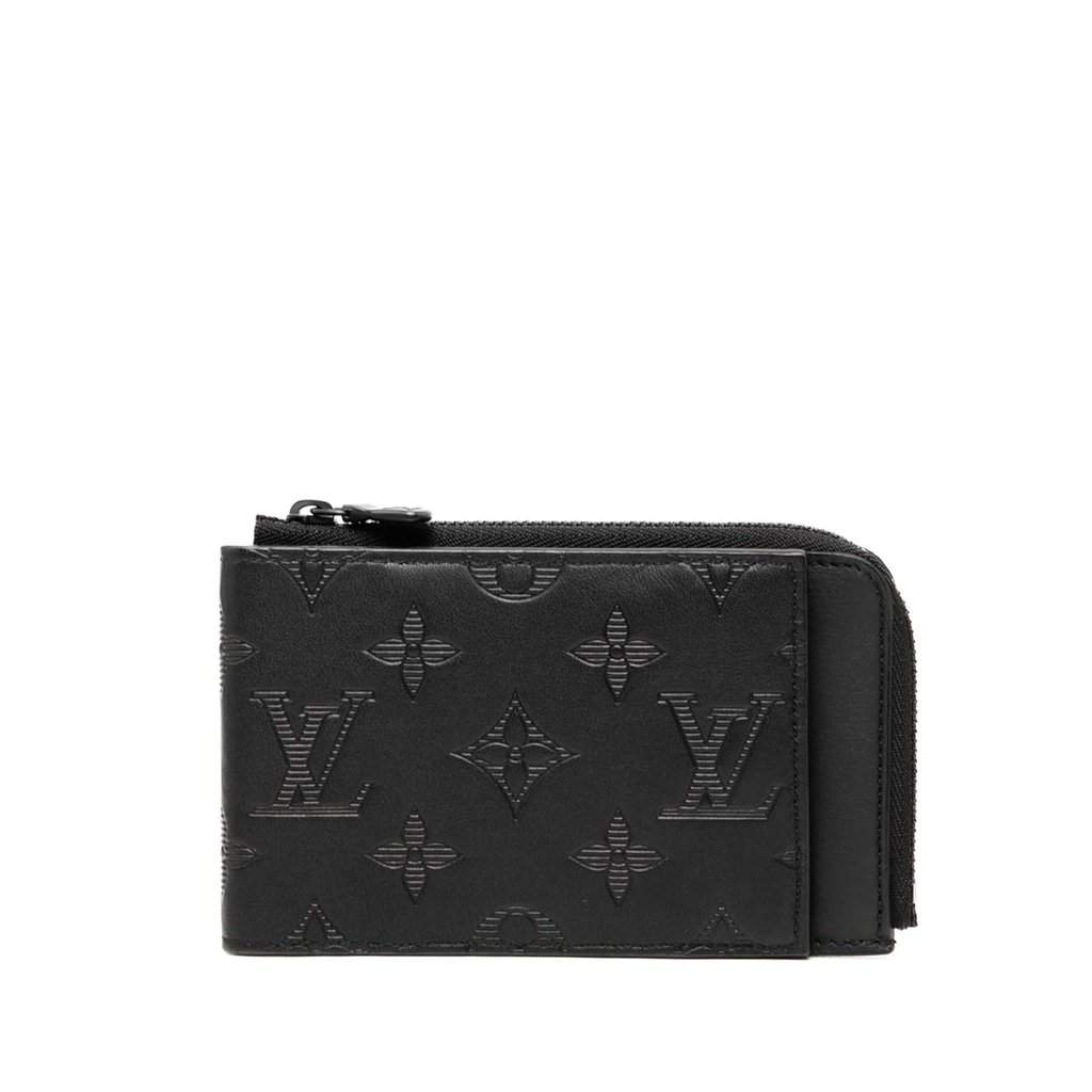 Louis Vuitton Monogram Shadow Hybrid Wallet Black Leather Very good - Front View